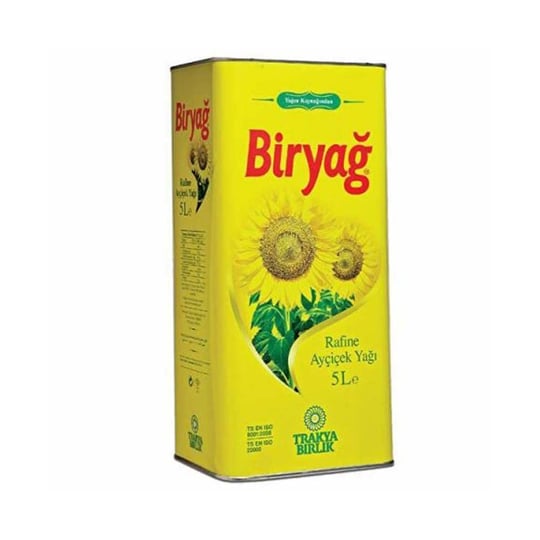 Trakyabirlik Biryağ Rafine Ayçiçek Yağı Teneke 5 lt