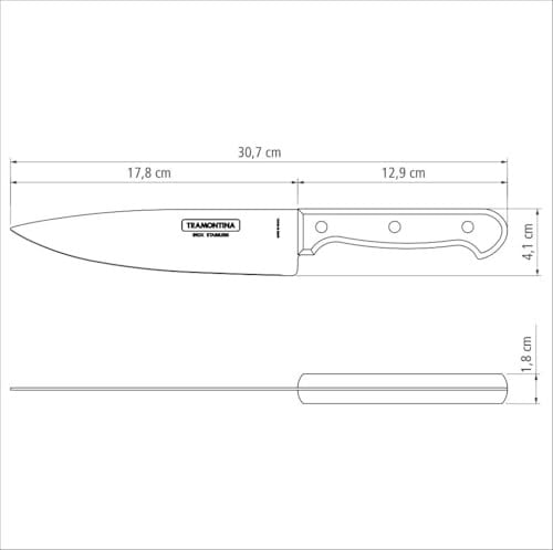 Tramontina Churrasco 21131/197 18cm Şef Bıçağı (Blisterli) - Bedenler: 15 cm, 18 cm