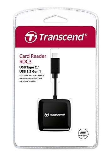 Transcend TS-RDC3 çok fonksiyonlu kart okuyucu (USB 3.2, Gen 1), siyah