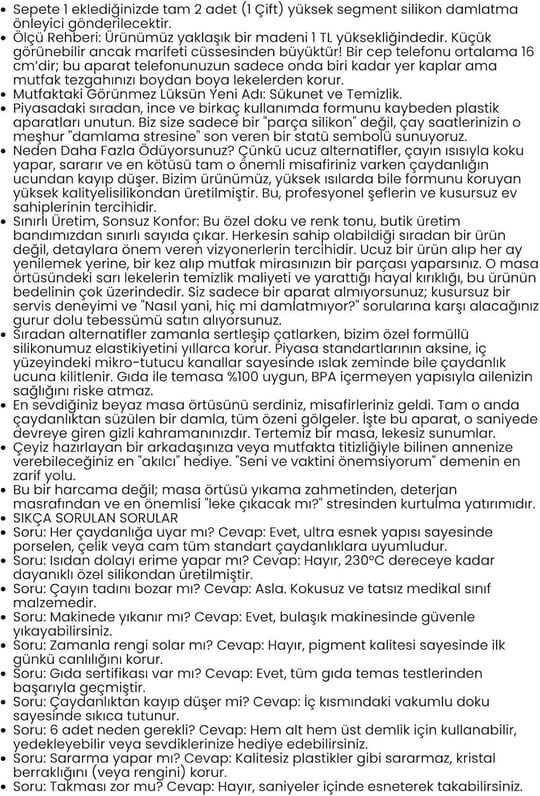 Transformacion 2Li Sızdırmaz Silikon Çaydanlık Ucu Aparatı - Damlatma Önleyici Akıllı Başlık - Isıya Dayanıklı