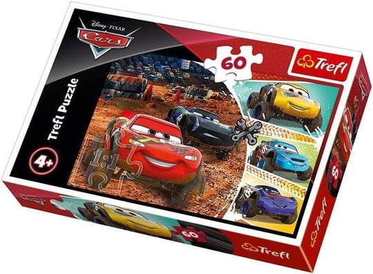 Trefl 17327 Şimşek McQueen ve arkadaşları, Disney Cars 60 parça, 4 yaşından büyük çocuklar için yapboz