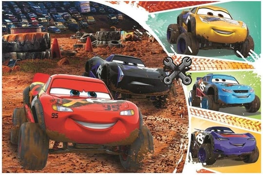 Trefl 17327 Şimşek McQueen ve arkadaşları, Disney Cars 60 parça, 4 yaşından büyük çocuklar için yapboz