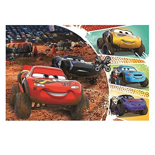 Trefl 17327 Şimşek McQueen ve arkadaşları, Disney Cars 60 parça, 4 yaşından büyük çocuklar için yapboz