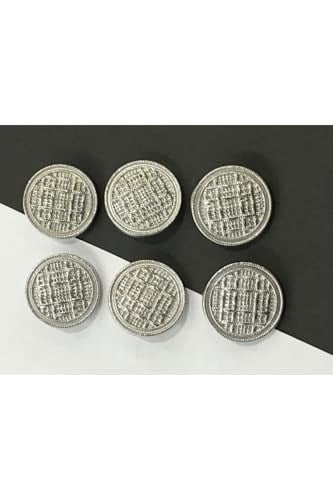 Trençkot Blazer Ceket Düğmesi Takımı Hasır Model Gümüş