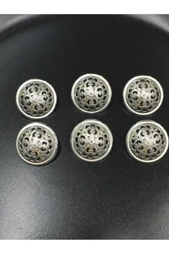 Trençkot Ve Ceket Düğmesi Takımı 6 Lı Set Gümüş