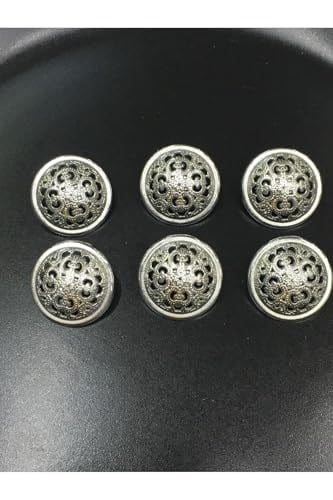 Trençkot Ve Ceket Düğmesi Takımı 6 Lı Set Gümüş
