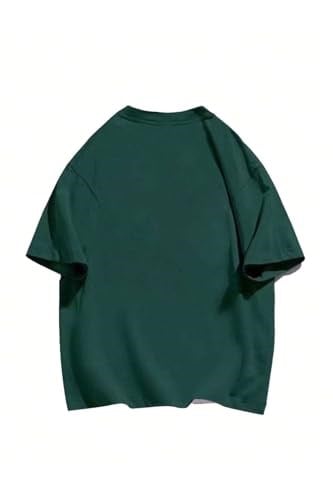 TrendSeninle Kadın Nefti Yeşil Printed Tavşan Baskılı Oversize T-shirt