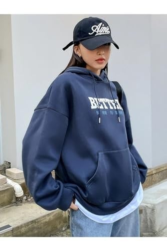 TrendSeninle Kadın Siyah Better Baskılı Oversize Sweatshirt