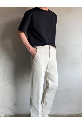 TrendSeninle Siyah Oversize Erkek Düz T-shirt