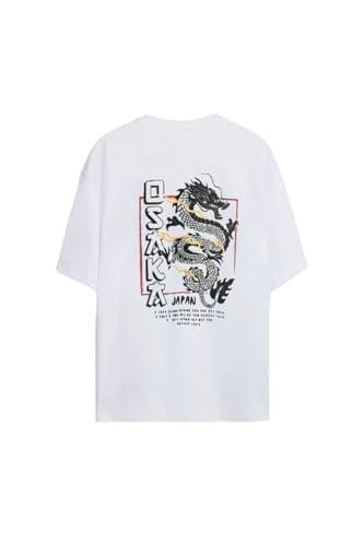 TrendSeninle Unisex Siyah Oversize T-shirt Baskılı Osaka Tişört