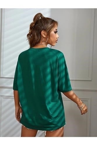 TrendSeninle Yeşil Calıfornia Baskılı Oversize Unisex T-shirt
