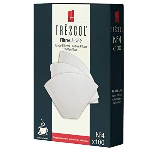 Trescol Kahve Filtresi, Beyaz Kağıt, 4 Numara, Büyük Boy, 100lü Paket
