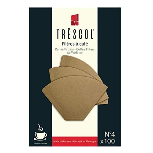 Trescol Kahve Filtresi, Naturel Kağıt, 4 Numara, Büyük Boy, 100lü Paket