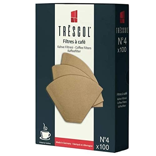 Trescol Kahve Filtresi, Naturel Kağıt, 4 Numara, Büyük Boy, 100lü Paket