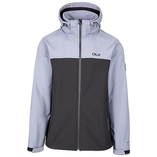 Trespass DLX Erkek Softshell Ceket Fermuarlı Kapüşon Geri Dönüştürülmüş Malzemelerden Yapılmıştır Moyler, fırtına gri, M