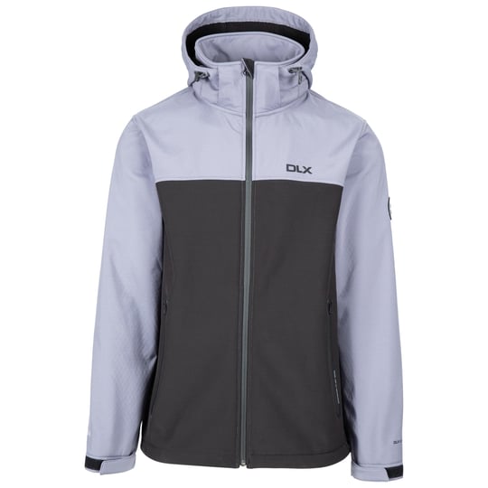 Trespass DLX Erkek Softshell Ceket Fermuarlı Kapüşon Geri Dönüştürülmüş Malzemelerden Yapılmıştır Moyler, fırtına gri, M