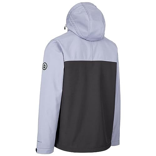 Trespass DLX Erkek Softshell Ceket Fermuarlı Kapüşon Geri Dönüştürülmüş Malzemelerden Yapılmıştır Moyler, fırtına gri, M