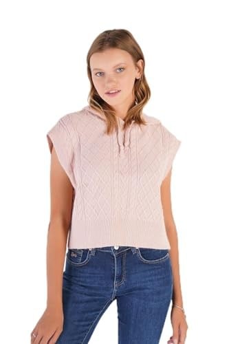 TRİST STAR Kadın Kapüşonlu Oversize Yün Triko Süveter TRIST-6131