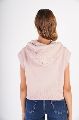 TRİST STAR Kadın Kapüşonlu Oversize Yün Triko Süveter TRIST-6131