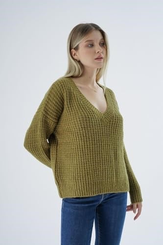 TRİST STAR Kadın Oversize Selanik Örgü Triko Kazak TRIST-6160