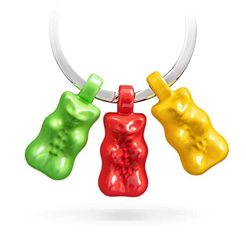 TROIKA Metal Anahtarlık Lastik Ayı Üçlü, Yeşil, Kırmızı, Sarı Renklerde, Haribo, HB-K03/CO Kullanışlı, Sarı/Yeşil/Kırmızı, Kullanışlı, Kauçuk Ayı Anahtarlık