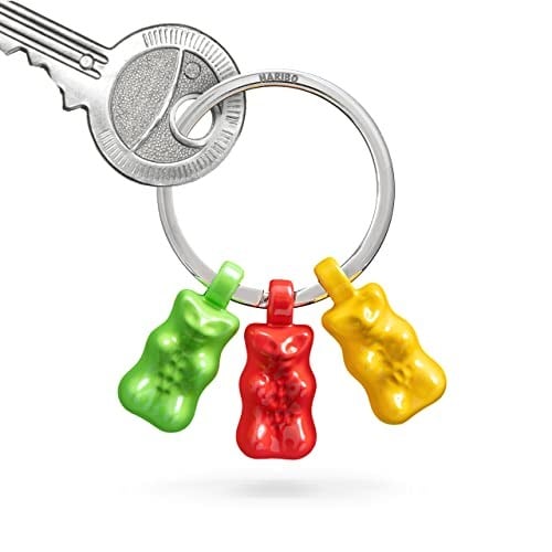 TROIKA Metal Anahtarlık Lastik Ayı Üçlü, Yeşil, Kırmızı, Sarı Renklerde, Haribo, HB-K03/CO Kullanışlı, Sarı/Yeşil/Kırmızı, Kullanışlı, Kauçuk Ayı Anahtarlık