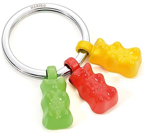 TROIKA Metal Anahtarlık Lastik Ayı Üçlü, Yeşil, Kırmızı, Sarı Renklerde, Haribo, HB-K03/CO Kullanışlı, Sarı/Yeşil/Kırmızı, Kullanışlı, Kauçuk Ayı Anahtarlık
