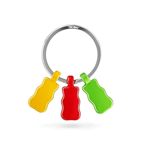 TROIKA Metal Anahtarlık Lastik Ayı Üçlü, Yeşil, Kırmızı, Sarı Renklerde, Haribo, HB-K03/CO Kullanışlı, Sarı/Yeşil/Kırmızı, Kullanışlı, Kauçuk Ayı Anahtarlık