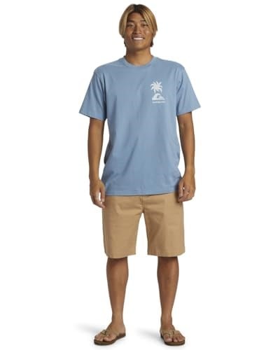 Tropical Breeze Erkek Mavi Günlük Stil T-Shirt AQYZT09562-W12