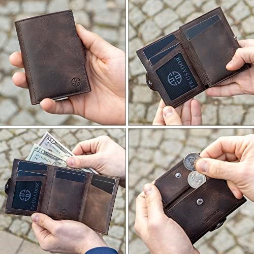 TRUSADOR Toscana Üç Katlı Deri Cüzdan Erkekler ve Kadınlar İçin RFID Korumalı Kart Tutucu