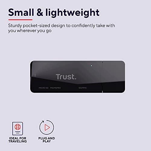 Trust 21935 Nanga Yüksek Hızlı Kart Okuyucu Usb 3.1, Siyah - Seçenekler: 3.0 kart okuyucu, 2.0 kart okuyucu