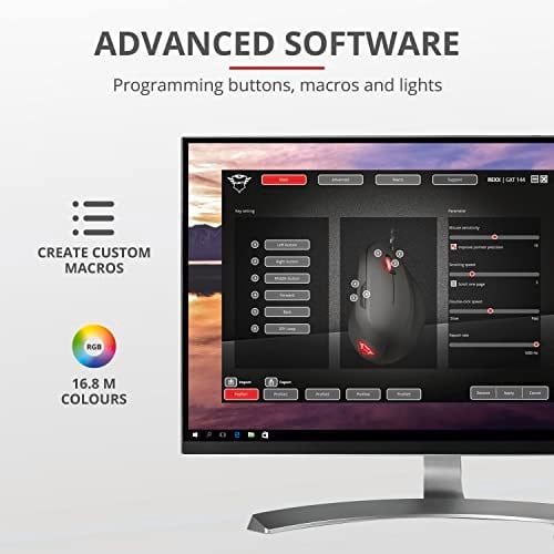 Trust 22991 Gaming Gxt 144 Rexx Dikey Ergonomik Oyun Faresi, 250-10,000 Dpi, Siyah, 6 Düğmeler
