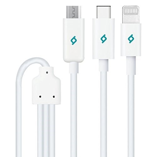 ttec Trio Şarj Kablosu Type-C-Lightning-Micro USB - Beyaz (2DK7521)