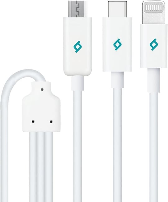 ttec Trio Şarj Kablosu Type-C-Lightning-Micro USB - Beyaz (2DK7521)