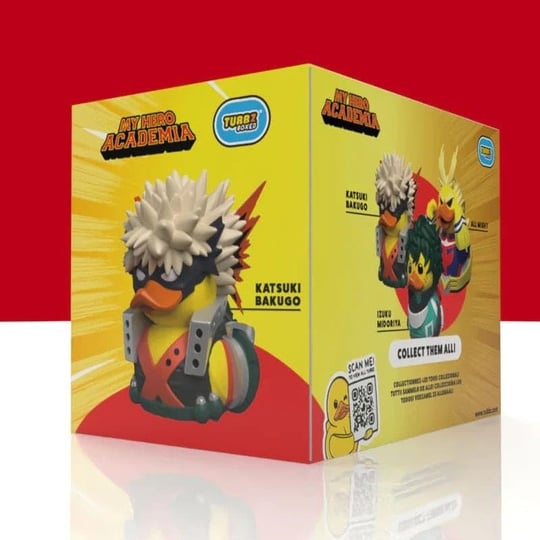 TUBBZ Boxed Edition: My Hero Academia - Bakugo Katsuki Cosplaying Kauçuk Ördek Vinil Figür | My Hero Academia animenin Resmi Ürünü, Bakugo Koleksiyon Figürleri, Sergileme için kutulu Vinil Ördek, dek