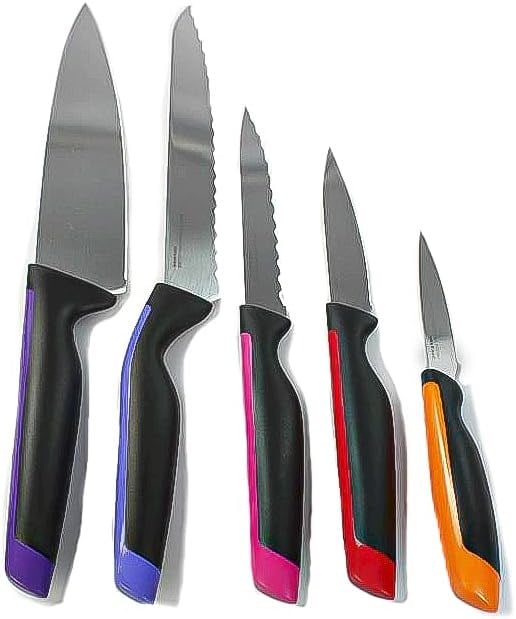 Tupperware bıçak evrensel serisi mor şef+pembe+sebze turuncu+kırmızı+mavi ekmek
