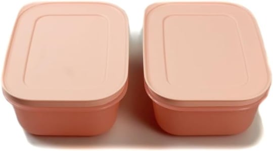 Tupperware Dondurucu Kabı 450 ml (2) Pembe Düz Buz Kristali Buz Kristali