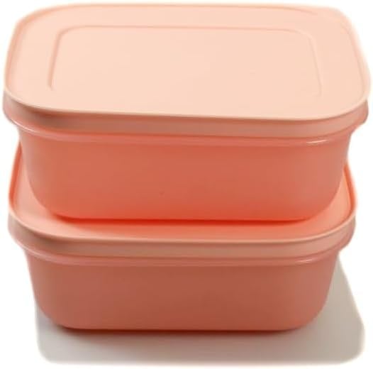 Tupperware Dondurucu Kabı 450 ml (2) Pembe Düz Buz Kristali Buz Kristali