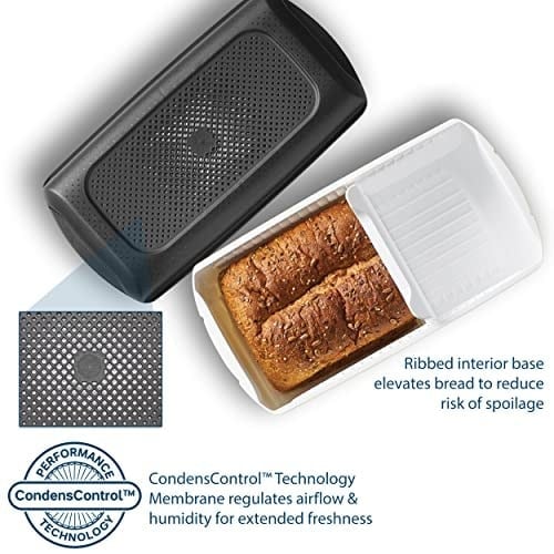 Tupperware Ekmek Tasarrufu - Ekmek, Hamur İşleri, Simit ve Daha Fazlası için Saklama Kabı ve Ekmek Kutusu, Yoğuşma Kontrolü - Nem Kontrol Teknolojisi, Ekmeği Daha Uzun Süre Taze Tutar - 32,1 cm x 16,5