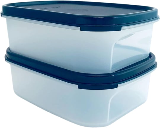 Tupperware İsviçre Seti 2 x 850 ml Siyah Kare Kompakt Konteyner Saklama Modüler Konteyner Taze Döngü Kuru Saklama Kabı