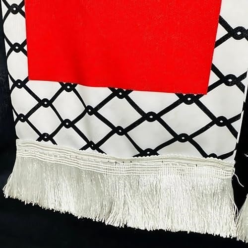 Türk ve Filistin Püsküllü Atkı - Yumuşak Dokulu ve Şık Desenli Atkı