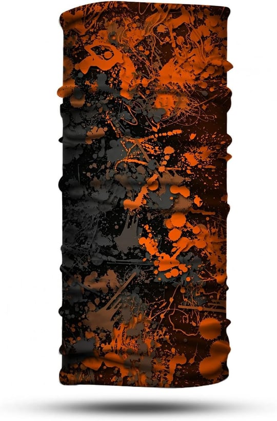 Turuncu Boya Desenli Bandana Boyunluk, Çok Amaçlı Boyunluk, Bandana, Esnek Yüz Maskesi, Spor Outdoor, Kafa Bandı, Erkek Bandana, Kadın Bandana…