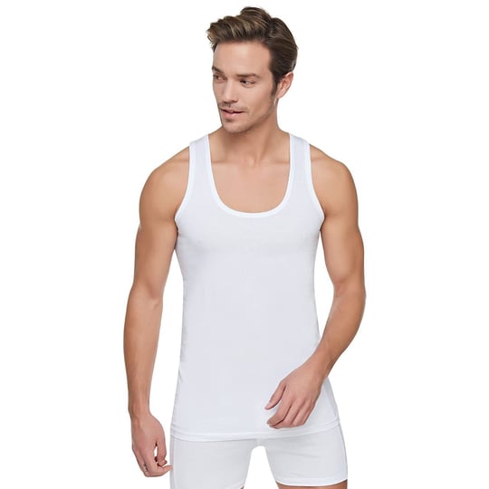 Tutku 12 Adet Beyaz Penye Atlet Beyaz 2XL