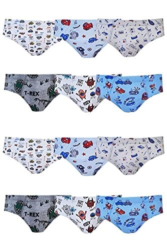 Tutku 12li Paket Erkek Çocuk Renkli Empirme Elastan Slip Külot TEC0255