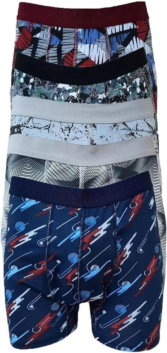 Tutku 3 Adet Karışık Renk Likralı Desenli Boxer Çok Renkli XXL