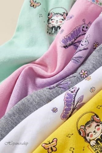 Tutku 6lı Kız Çocuk Baskılı Renkli Külot Likralı Slip