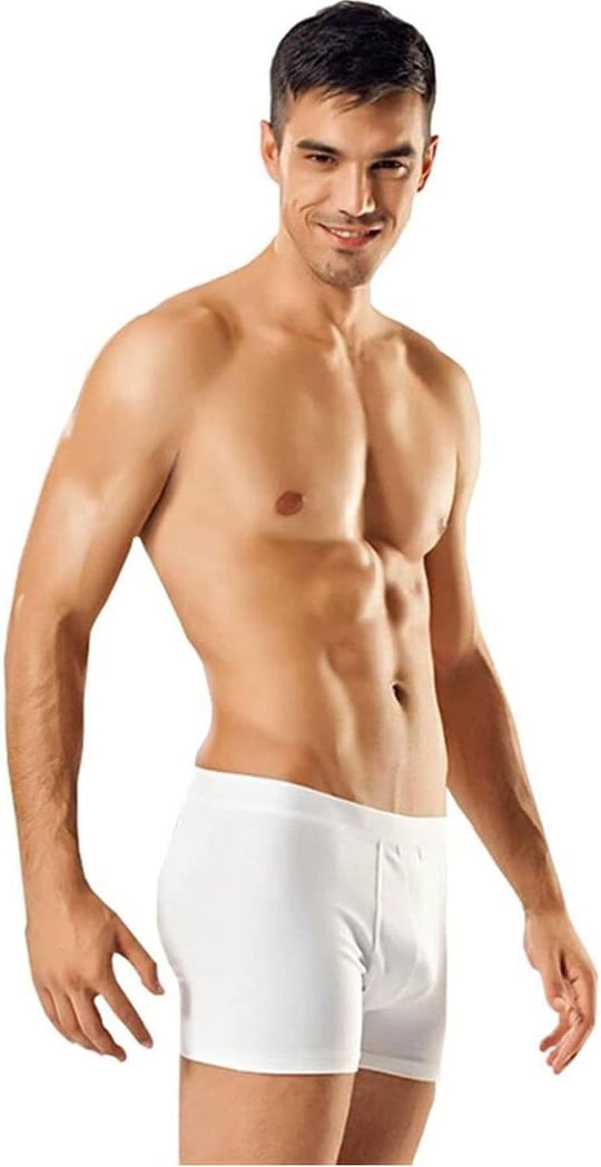Tutku Erkek Pamuklu Likralı Boxer Paçalı Don 10lu Paket XXL Beyaz
