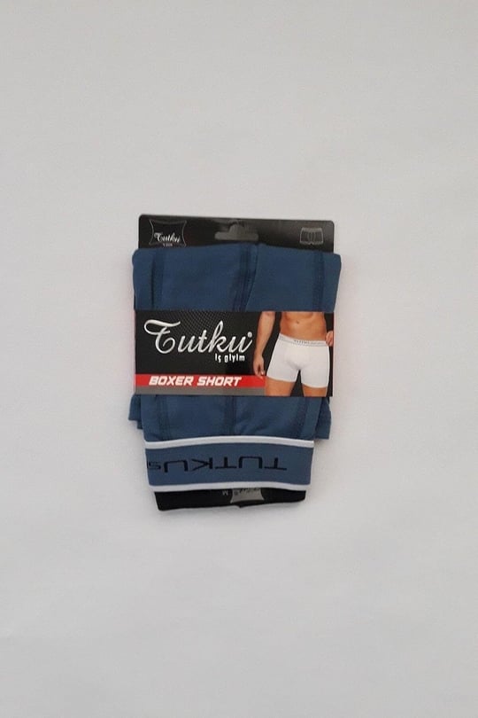 Tutku Erkek Spor Boxer, Likralı Elastan, Havacı Mavi, L Beden, 12li Paket
