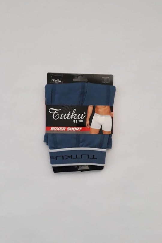 Tutku Erkek Spor Boxer Short, Havacı Mavi, Likralı Elastan, 6lı Paket, L Beden