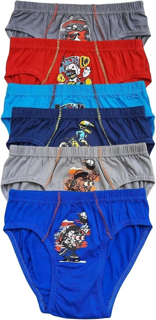 Tutku İç Giyim Erkek Çocuk Desenli Slip Külot 6 lı Paket 3-4 yaş Karışık